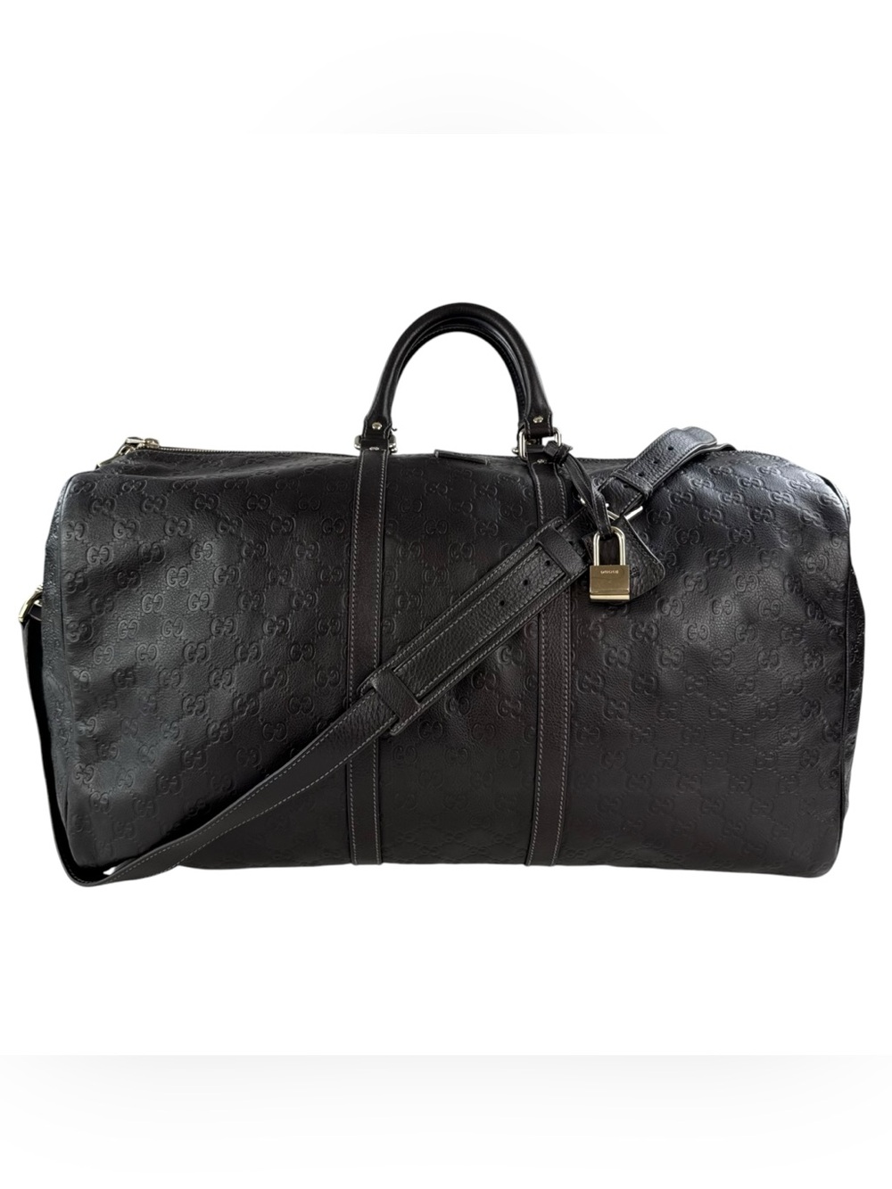 Gucci Monogram Leather Duffle Bag